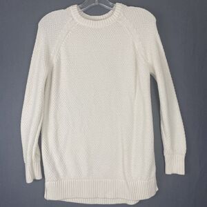 Old Navy Loose Textured Pullover Tunic Sweater Womens XS Tall in Cream